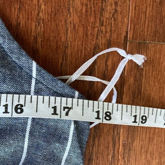 NWT PURPLE SNOW M White Stripes Jumpsuit Smocked Blue Wide Leg Cropped Pants - Picture 5 of 10